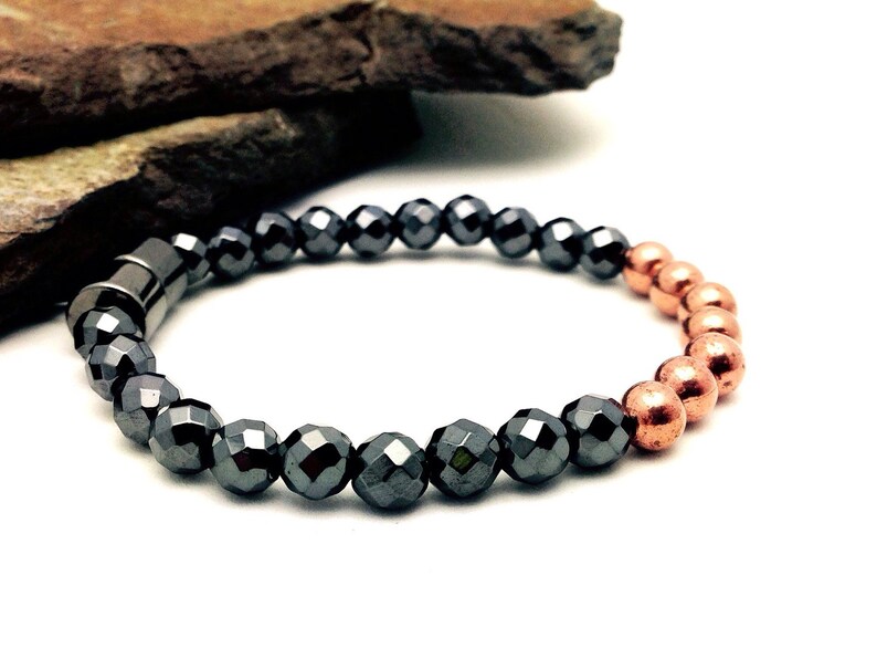 Copper & Faceted Black Hematite Magnetic Therapy Bracelet or Anklet Super High Power Wellness Health Magnetic Clasp Classic image 5