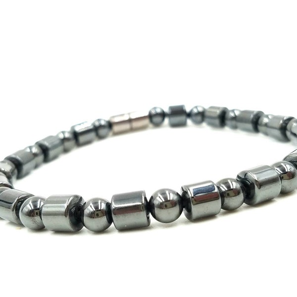 Bracelet/Anklet || Basic Black Design || Pain Relief || Super Power Magnetic Hematite || Rare Earth Magnetic Clasp || Lightweight || Unisex