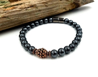 Magnetic Bracelet Therapy Pure Copper & Black Hematite Practical Super High Power Wellness Health FREE gift card