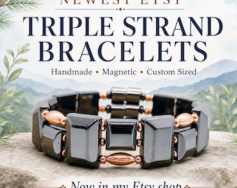 Triple Strand Hematite Copper Magnetic Bracelet | Wellness Therapy Jewelry