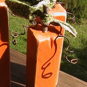 Primitive Pumpkin Trio Wood Autumn Decor 3 pc set Fall Centerpieces Shelf Sitters Party Supplies afbeelding 3