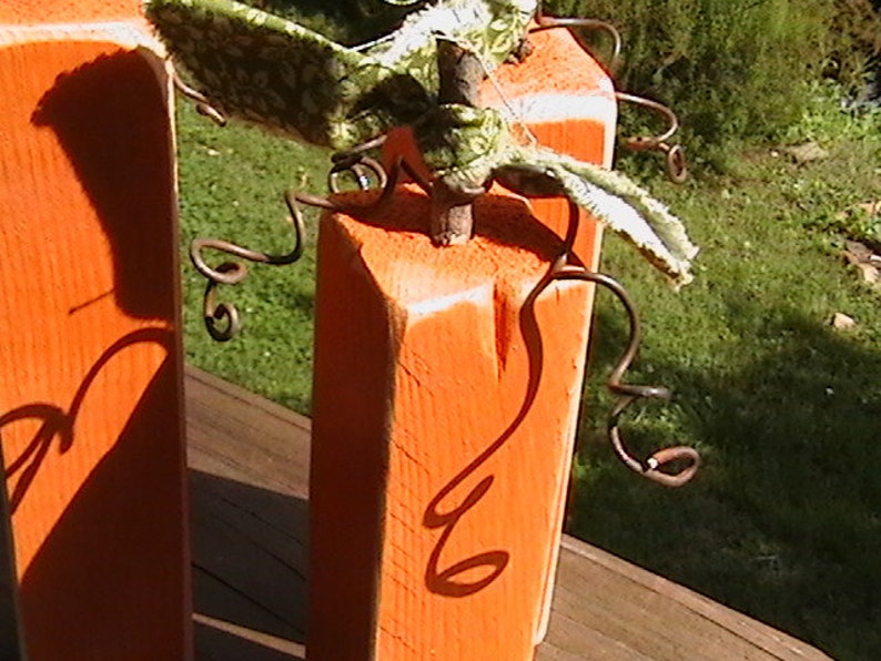 Primitive Pumpkin Trio Wood Autumn Decor 3 pc set Fall Centerpieces Shelf Sitters Party Supplies afbeelding 3