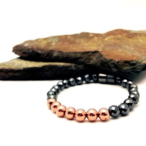 Copper & Faceted Black Hematite Magnetic Therapy Bracelet or Anklet Super High Power Wellness Health Magnetic Clasp Classic image 2
