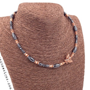Copper Bee Necklace: Hematite Magnetic Therapy Jewelry