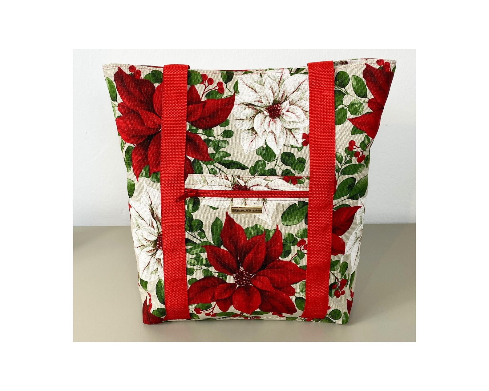 Red Christmas Butterfly XR0212021CL Quilted Tote Bag main image 1