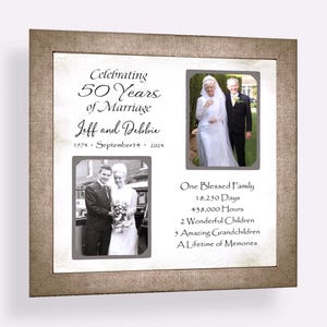 Personalized 50th Anniversary Photo Frame: Custom Keepsake Gift (12x12 Mat Size
