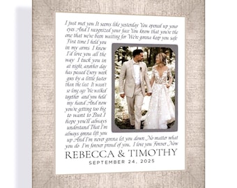 Personalized Photo Frame First Dance ANY Lyrics: Father of Bride  Groom, 8x10 Mat