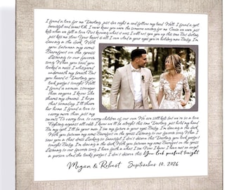 Personalized Wedding Photo Frame Gift: Custom Made First Dance ANY Song Lyrics, 12x12 Mat