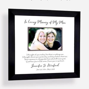 Personalized Memorial Photo Frame: Loss of Mom and Dad, Custom Quote, 12x12
