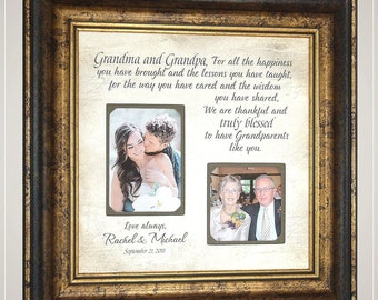 Wedding Gift for Grandmother, Grandparents of the Bride Groom Gift, Personalized Custom Photo Frame