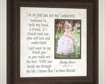 Personalized GodParents Frame First Communion Baptism, Godparents Godmother Gifts for Baptism Christening, Custom Baptism Frame