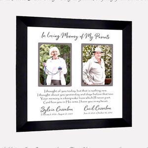 Personalized Memorial Photo Frame: Loss of Mother, Father, Parents - 12x12