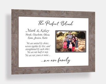 Personalized Blended Family Photo Frame: Custom Made ANY Quote Wedding Keepsake, 9x12 Mat