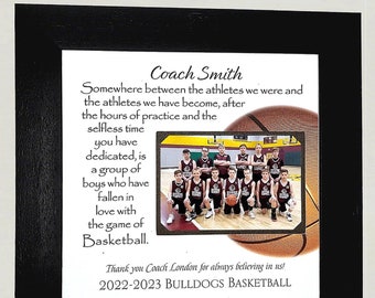 Thank You Gift for Boys Basketball Coach, Basketball Coach Frame Gift, End of Season Team Gift for Basketball Coach