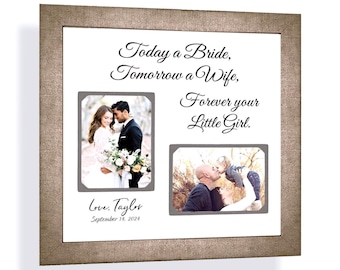 Personalized Wedding Then Now Photo Frame for Parents: Custom MADE ANY Message, 12x12 Mat