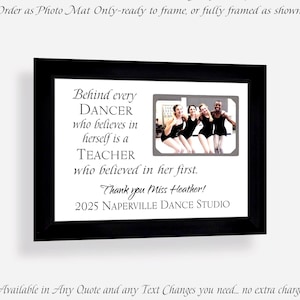 Dance Teacher Gifts Frame, Dance Recital Gift from Students, Ballet Tap Teacher Gift, Any Message Personalized Custom Made for You. 9x12