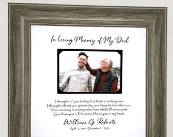 Memorial Photo Picture Frame Gift, Loss of Father Gift, Memorial Frame, Sympathy Gift, Father Remembrance Frame, Father Memorial Gift,