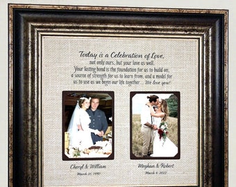 Wedding Gift for In Laws Parents of the Groom, Handmade Wedding Gifts, Custom Photo Mats,