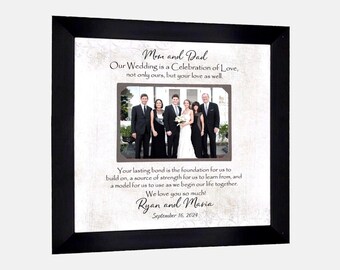 Custom Made Wedding Gift Parents of Groom: Personalized ANY Quote Photo Frame, 12x12 Mat