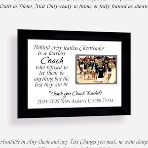 Cheer Dance Coach, Personalized Gift, Custom Photo Frame, Unique Team Coach Plaque, Senior Night Banquet Keepsake, End Season Tribute