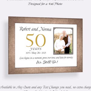 Personalized 25th Anniversary Picture Frame: Then & Now, Custom Message, 9x12