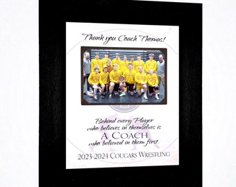 Wrestling Senior Night Team Gifts for Coach, Thank You Gift for Wrestling Coach, Wrestling Coach Frame Gift, Custom Coach Team Photo Mat