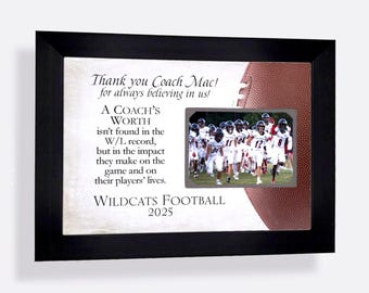 Personalized Football Coach Team Photo Frame Gift: Custom Made ANY Sport Message, 9x12