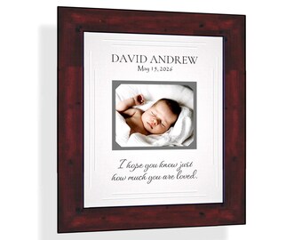 Custom Made Newborn Parents Photo Frame: Personalized ANY Message Birth Adoption Family, 8x10 Mat