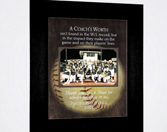 Personalized Softball Coach Senior Night Gift, End of Season Softball Team Gift, Custom Softball Frame, Personalized Coach 9x12 photo mat