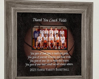 Team Gift for BASKETBALL Coach End of Season, Coach Photo Picture Frame Gift, Basketball Coach Award Thank You Gift for Basketball Coaches,