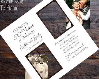 50th Anniversary Gift for Parents, Then and Now Picture Frame, Gift for Parents Golden Anniversary, Double Picture Frame