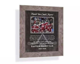 Custom Made HOCKEY Coach Photo Frame: Personalized ANY Sport Team Quote, 8x10 Mat