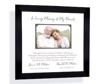 Parents Memorial Frame: Personalized Father Mother Grandparents Loss Keepsake, 12x12 Mat