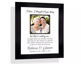 Custom Made In Memory Mother Photo Frame, Personalized ANY Quote Mom Memorial, 8x10 Mat