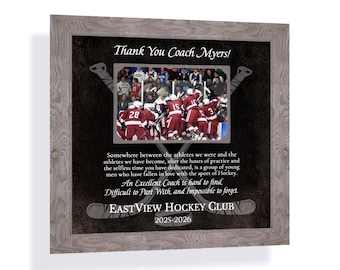 Custom Made Hockey Coach Photo Frame: Personalized ANY Sport Quote Team Gift, 12x12 Mat