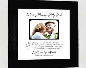 Personalized Memorial Picture Frame, In Memory of Parents Custom Photo Mat, In memory of memorial picture frame mother father memorial