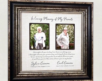 In Memory of Loss of Parents Gift Memorial Photo Frame for Mom Dad
