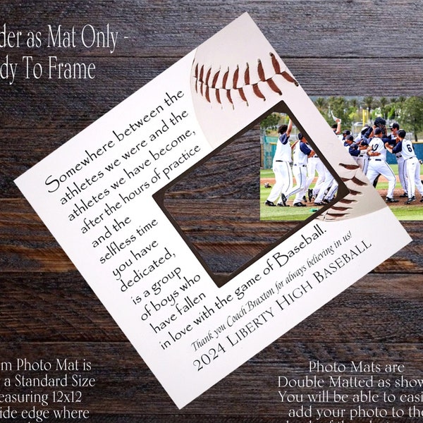 Baseball Coach Team Gift, End of Season, Senior Night Banquet, Team Thank You Gift, Personalized Baseball Coach Team Photo Frame