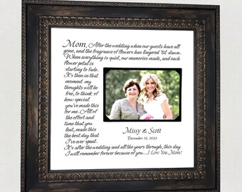 Wedding Gifts for Mother of the Bride,  Mother Gift from Daughter, Custom Wedding Photo Frame, Personalized Wedding Print