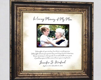 Personalized Memorial In Memory of Picture Frame Custom Photo Mat, In Memory of Loss of Mom Dad Father Mother Memorial Remembrance Gift