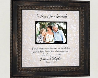 Personalized Grandparents Wedding Frame, Rehearsal Dinner Wedding Gift for Grandparents, Custom Wedding Frame for Grandparents