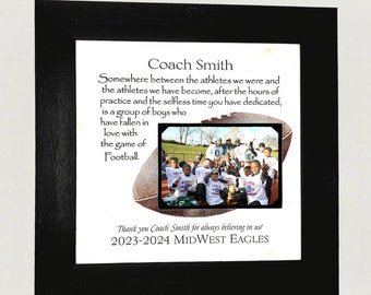 Personalized Coach Frame with Photo, Football Coach Thank You Gift, End of Season Senior Night Team Gift for Football Coaches