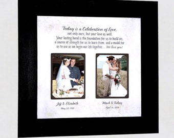 Wedding Gift for Parents of the Bride, Parents of the Groom, Personalized Wedding Picture Frame Photo Mat