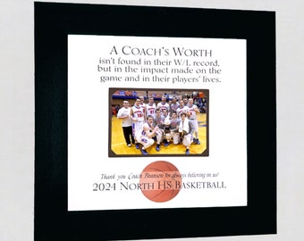 Basketball Coach Gift, Team End of Season Coaches Gifts, Basketball Coach Appreciation Gift from Team, Personalized Coach Team Photo Frame