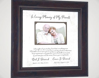 In Memory of Loss of Parents, Memorial Gift Mom Dad, Loss of Grandparents Photo Frame, Personalized Memorial Framed Print