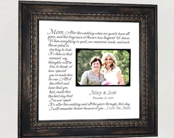 Mother of the Bride, Groom Wedding Frame, Rehearsal Dinner Thank You Gift for Mother