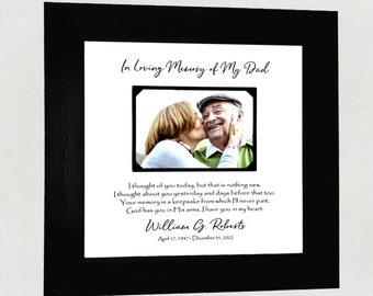 In Memory Memorial Gift Loss of Mom Dad Son Daughter, Personalized Custom Memorial Photo Picture Frame Mat