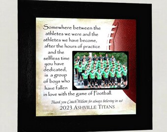 Custom Personalized Coach Appreciation Gift, Football Coach End of Season, Thank You Gift from Team, Personalized Football Coach Frame