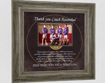 Wrestling Coach Team Thank You Gift, Custom Wrestling Coach Personalized Photo Frame Mat, End of Season Senior Night Banquet