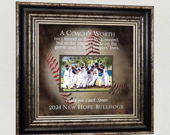 Personalized Baseball Coach Senior Night Gift, End of Season Baseball Team Gift,Custom Baseball Frame, Personalized Coach photo mat